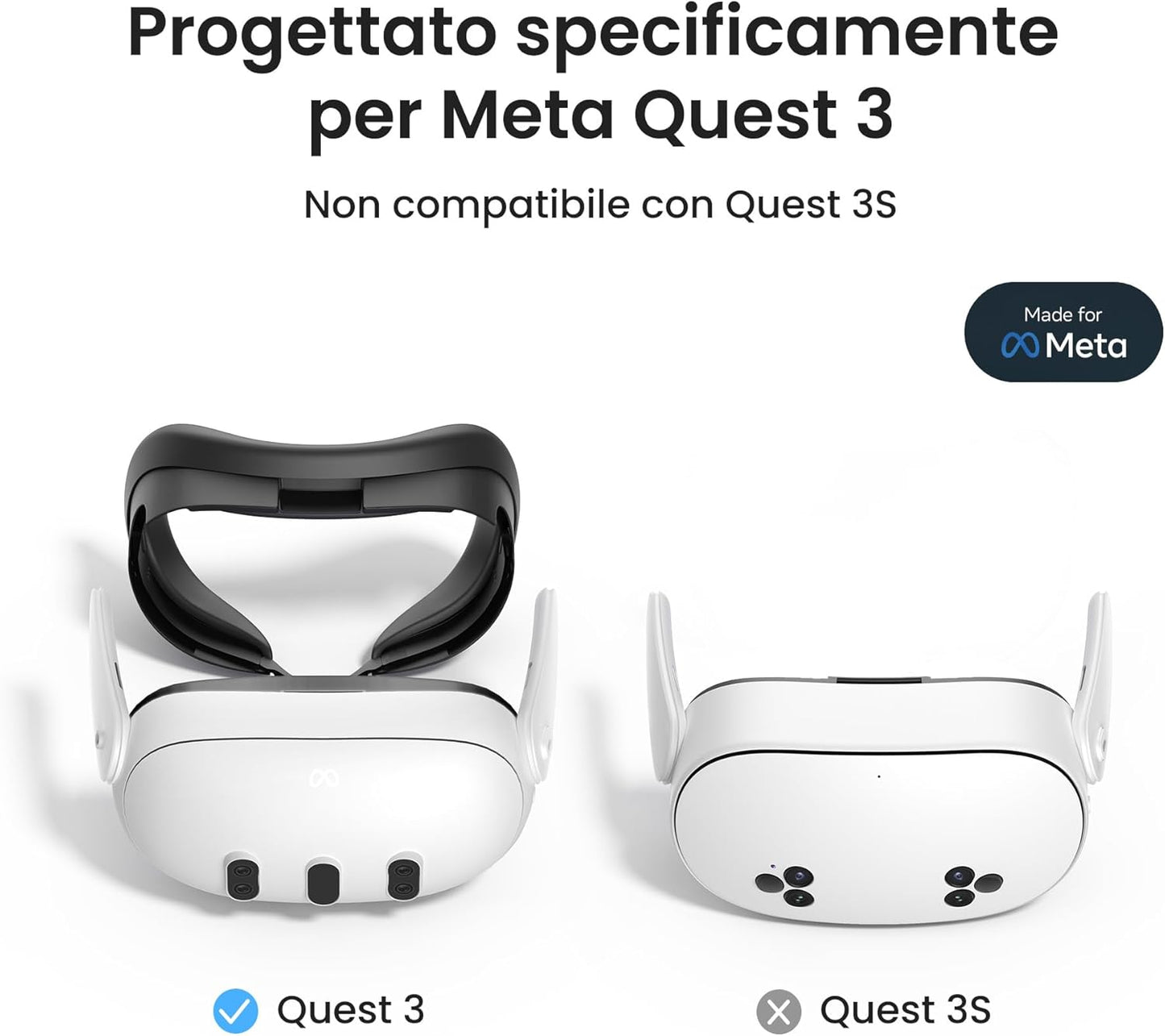 Interfaccia Facciale in Silicone F3 compatibile con Meta/Oculus Quest 3