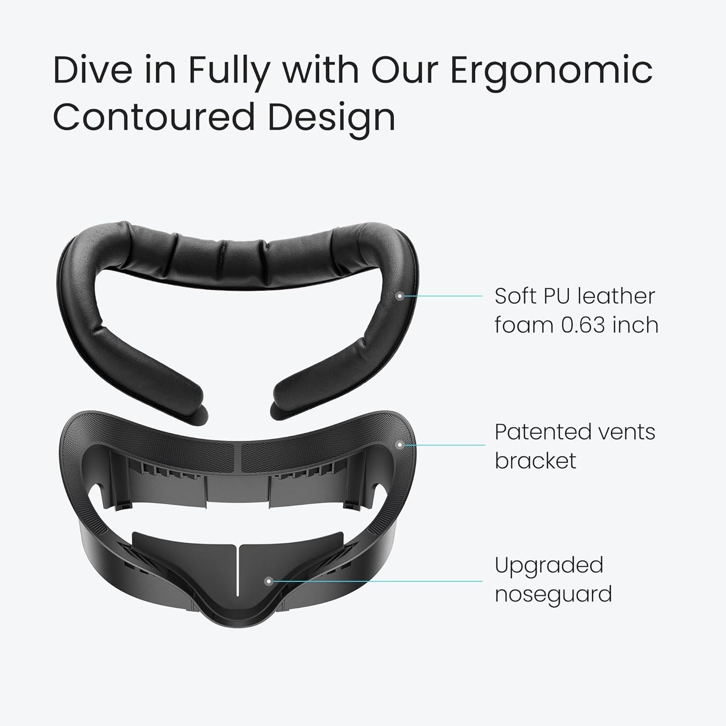 Cover protezione e igiene in pelle PU - per Meta Quest 3