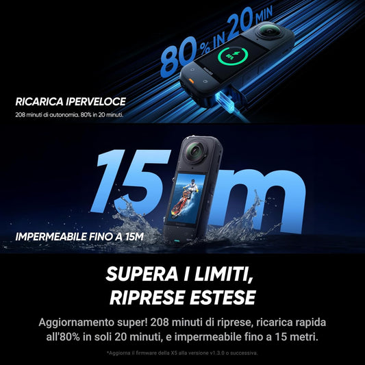 Insta360 X5 Pack Standard - Action Cam Impermeabile 360° in 8K