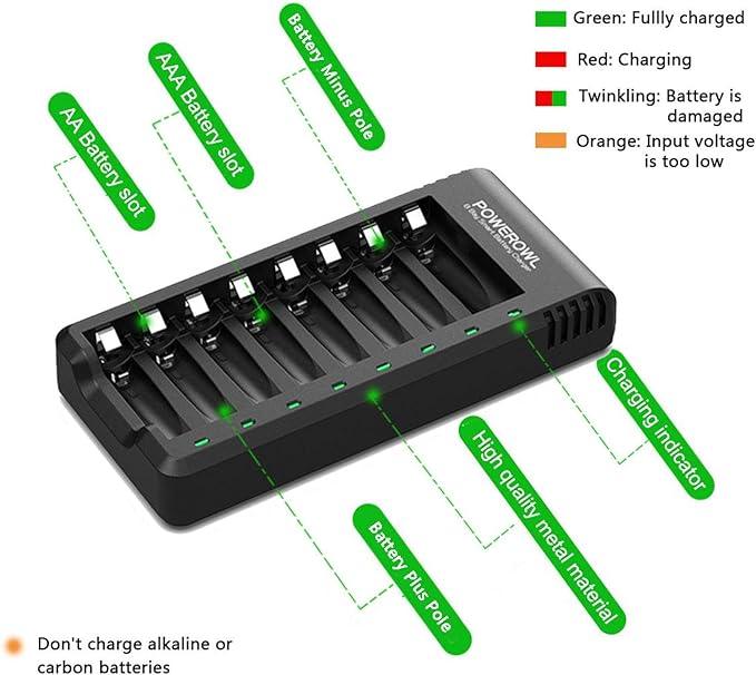 Rechargeable Battery Charger 8 Slot