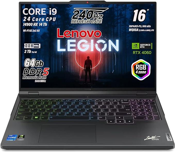 Lenovo Legion PRO5, i9-14900HX 24Core, RAM 64Gb, SSD 2TB, Display 16", RTX 4060 8Gb, Win 11 Pro